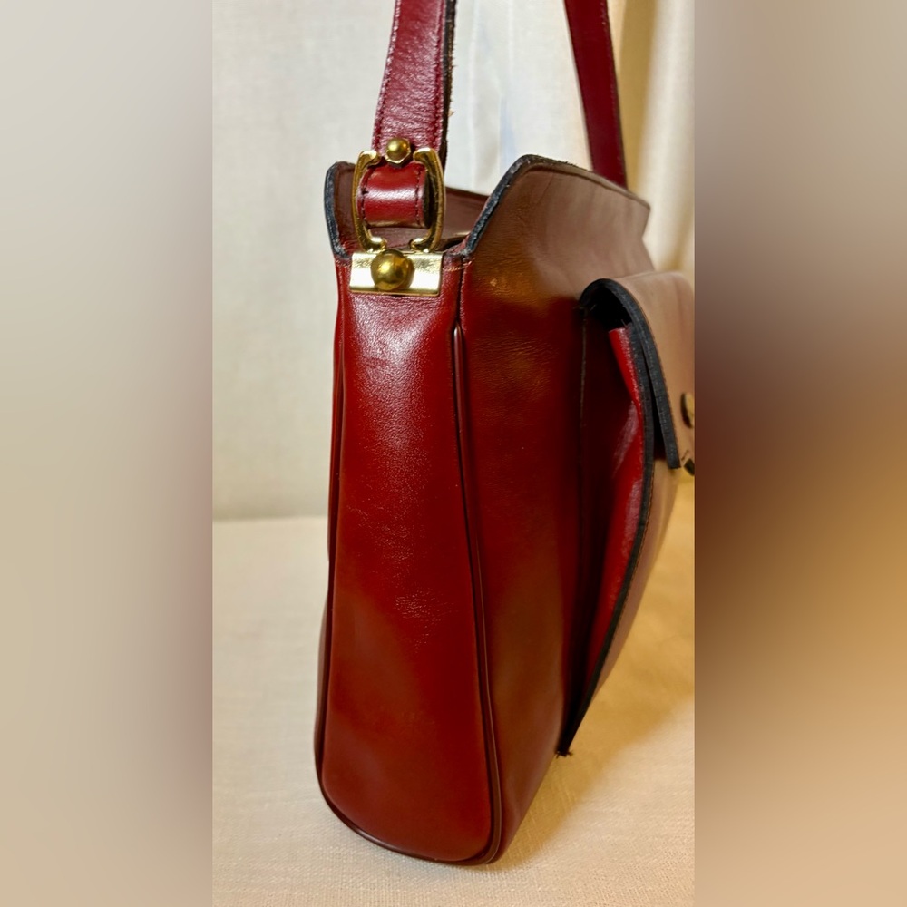 Vintage Etienne Aigner Handmade Oxblood Red Leather Shoulder Bag Purse RARE EUC - Picture 6 of 14